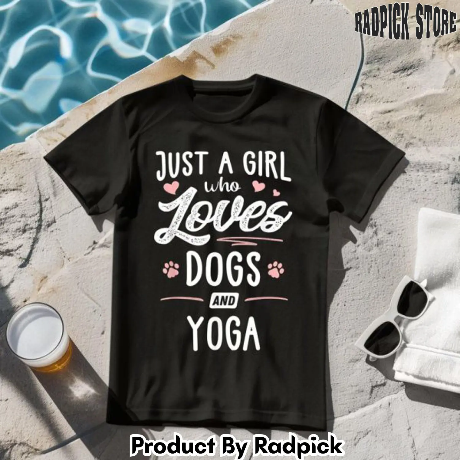 Just a girl who loves dogs and yoga tshirt rp2628573